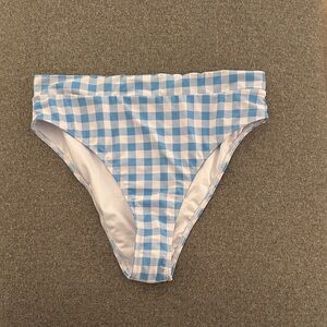 Blue and White Checkered Bikini Bottom
